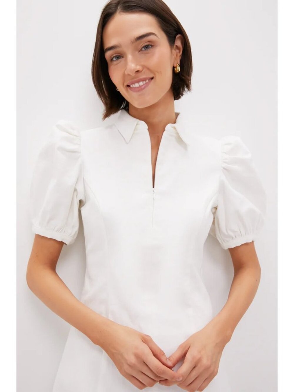 Tuckernuck Hyacinth House Front Zip Denim Mini Dress in White New Womens - Picture 5 of 11